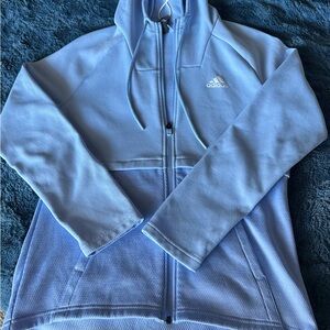 Adidas Periwinkle Blue Full-Zip Performance Hoodie - Size Small